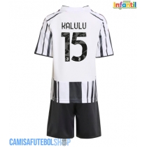Camisa de time de futebol Juventus Pierre Kalulu #15 Replicas 1º Equipamento Infantil 2025-26 Manga Curta (+ Calças curtas)